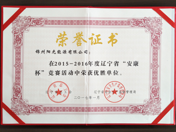 2015-2016年度“安康杯”较量活动中荣获优胜单元